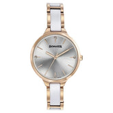 Sonata Women's Watch Analog Silver Dial with White/Gold Stainless Steel Band ,87065KD02